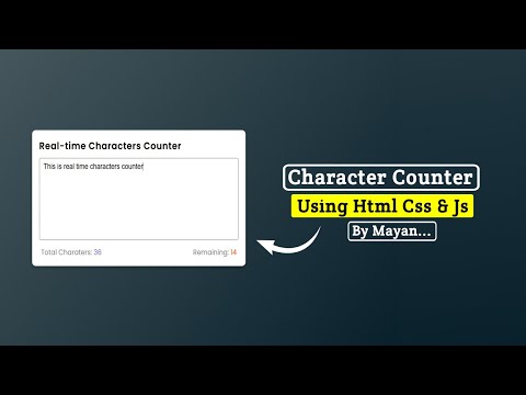 Real-Time Character Counter Using HTML, CSS & JavaScript | MayanCoders