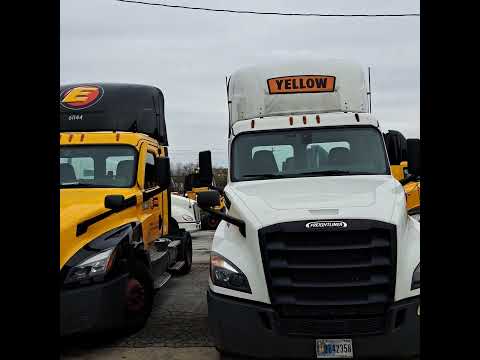 Yellow Freight trucks already being refurbished and new Company Livery applied as Estes
