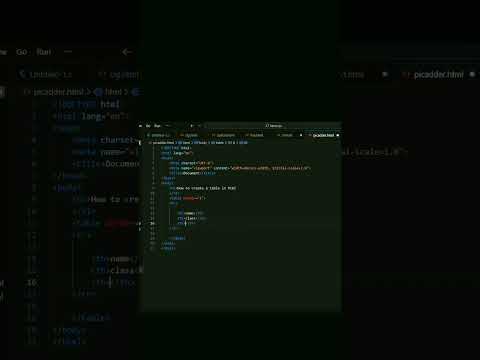 how to create a table in html#programming #webdevelopment #html