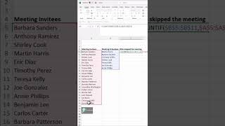 Comparing lists in Excel using #filterfunction #shorts #excelbonanza