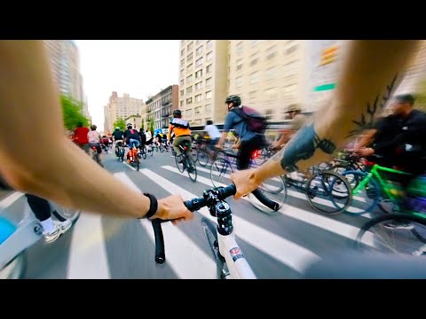 Riding from Manhattan to the Bronx with 500 people - POV Fixed Gear