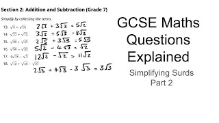Simplifying Surds with Operations Part 2