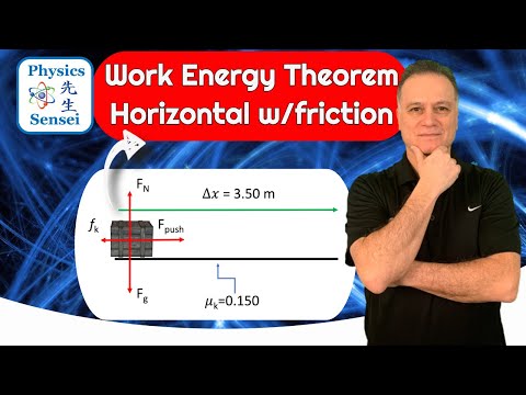 Work Energy Theorem Problems Horizontal Floor With Friction Work Energy Solution #workenergytheorem