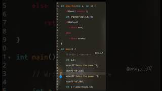 powerlog function in c language #clanguage #programming #functioncall