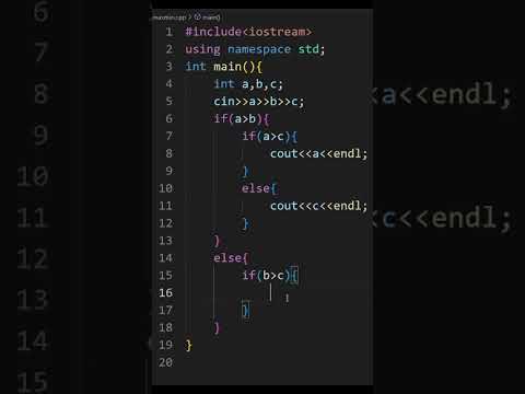 Program/Code to find maximum among three numbers | C++ | Cpp 🔥