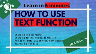 How to use Text Function in Excel