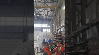 Precision welding of the mixer shaft retaining flange#mechanicalwork #steelwork #workmanship