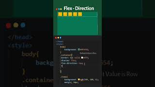 #1 CSS Flexbox, learn Flex direction in CSS for Responsive design #shortstutorial #shorts #ytshorts