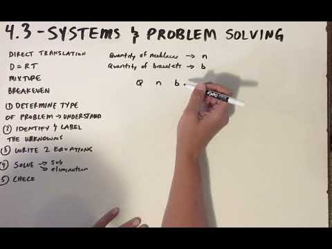 4.3 - Solving Systems & Problem Solving