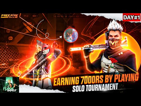 EARNING💀 7000🤑 BY PLAYING SOLO TOURNAMENT🏆 @FLASHGAMER. @aktu01 @Gigachadgaming11 @SNOMYFF..
