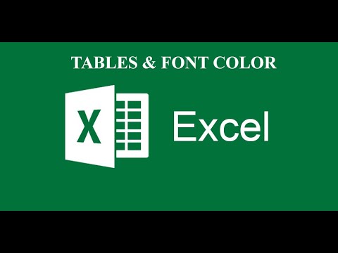 JIFUNZE MCIROSOFT EXCEL TABLES & FONT COLOR