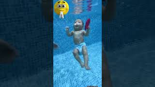 Amazing! Cute baby swimming! #babyswimming