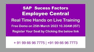 SAP Success Factors | Employee Central | Live Demo | rajeshsuccessfactors | Motive Mentors