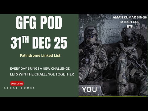 Palindrome Linked List | GeeksforGeeks Problem of the Day | O(1) Space Solution | C++