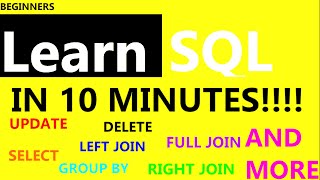 Free SQL Course || Learn Basic SQL in 10 Minutes For Beginners