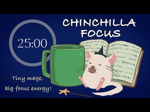 Study with a Wizard Chinchilla 🐾📚 | Cozy Pomodoro Timer for Deep Focus & Magic Vibes
