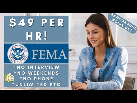 FEMA is Hiring Remote! No Interview No Phone No Weekends Remote Work From Home Jobs 2024