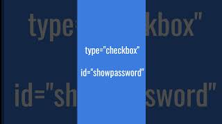 How to Create a Show Password  in JavaScript | Web Development Tutorial 💻🔐 #coding #javascript