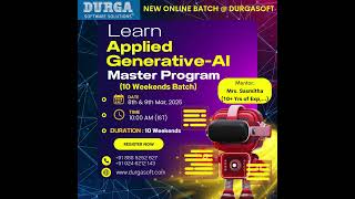 Applied Generative-AI Master Program|New Online Batch from 8th March|Hands-on AI Training @DurgaSoft