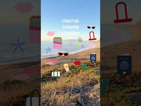 coastal summer stickers 🥥🦀🤍 try these stickers on your ipad for digital planning and note-taking