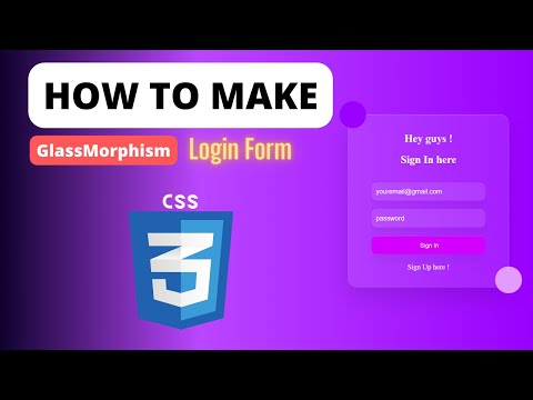 How to make a login form in HTML & CSS : Glassmorphism Style