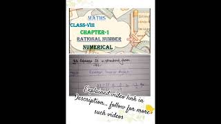 Solving Numerical Questions in Class-8: {Chapter-1}(Rational Number)