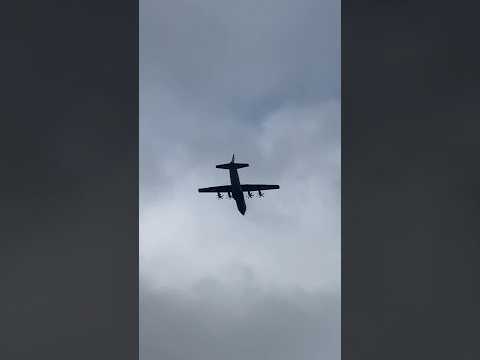 C-130 Hercules flies over the National Museum of the USAF #airforce #military #aircraft