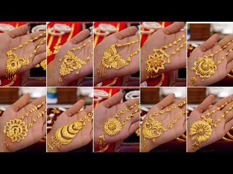 Latest Gold Light Weight Long Necklace design with Weight and Price || Gold Long Sita har design ||