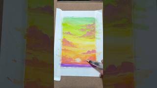 Easy Watercolor Sunset 🌅 (beginner-friendly) #paintingtutorial