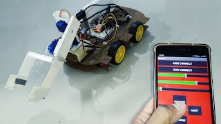 How to make a Robocar With Pick & Place Arm using Arduino at home