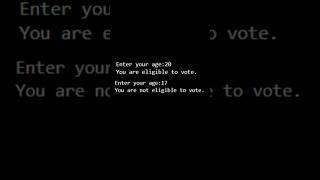 C program to check if a person is eligible to vote or not #codeworld #age #eligibility #ifcondition