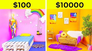 COOL ROOM MAKEOVER CHALLENGE | Cheap VS Expensive Items for Your Room by 123 GO!