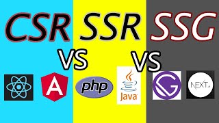 Client Side Rendering vs Server Side Rendering vs Static Site Generation | CSR vs SSR vs SSG