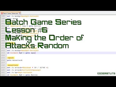 Batch Game Series: Lesson #6 Making the Order of Attacks Random
