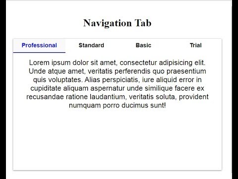 Create A Professional Navigation Tab Using Javascript, Html & Css