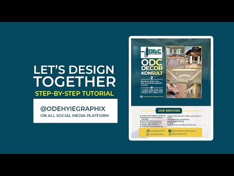 step by step tutorial on designing Decor flyer