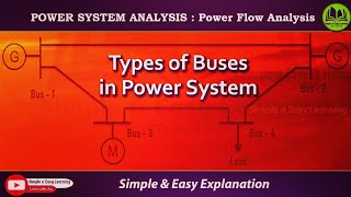 Types of Buses in Power system | Power flow analysis | Power system analysis | PSA