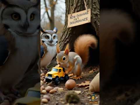 Park Nut Bank: Squirrel on Duty! 🐿️💼🌰  #wizzink #funny