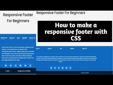 RESPONSIVE FOOTER FOR BEGINNERS [Simple multi-purpose footer design with CSS]