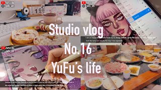 studio vlog No.16/ oc design / online shop logo design/ first time draw chibi style/ ordinary life