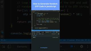 How to Generate Random OPT Code using JavaScript #htmlcssjavascript #coding #php #ytshorts #shorts
