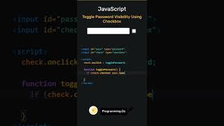javascript | Toggle Password Visibility Using Checkbox