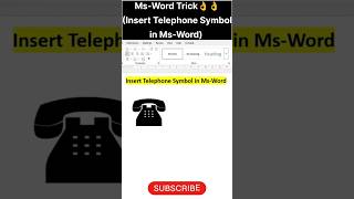 Ms-Word Trick🔥#Insert Telephone Symbol in Ms-Word#msword#mswordforbeginners#mswordtutorial#msword