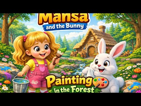 Mansa & Bunny Funny Kids Cartoon 🐰🌳 Magical Forest Adventure | Painting in the Forest | Cute Animals