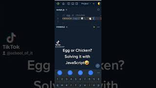 Solving the age old question with JavaScript🤣 #schoolofit #code #javascript #reactjs #web #tiktok