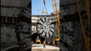 GIANT TBM CUTTER HEAD COLLAPSES Mid-Air! Crane Failure at Urban Tunnel Site 😱⚙️