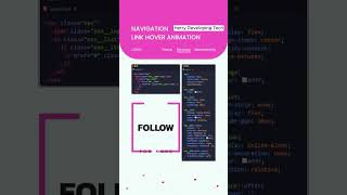 🔗 Navigation Link Hover Animation | Enhance Your Web Design Skills 🔗||#shorts #shortvideo #css3#html