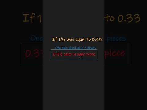 If 1/3 was equal to 0.33 #math #mathshorts #maths #fraction #fractions #mathematics #mathfun