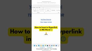 Insert Hyperlink in Word in Seconds! 🌐 | Quick & Easy Tutorial  #MSWord #WordTips #techtips