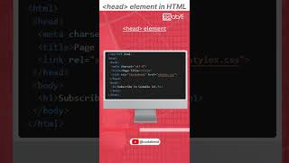 Head Element in HTML | Learn Coding only in 1min | Program | #shorts #youtubeshorts #html #coding
